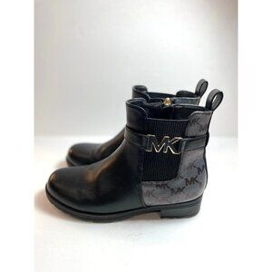 Michael Kors MK Chelsea Girls Gray/Black Logo Boots Youth Size 3
